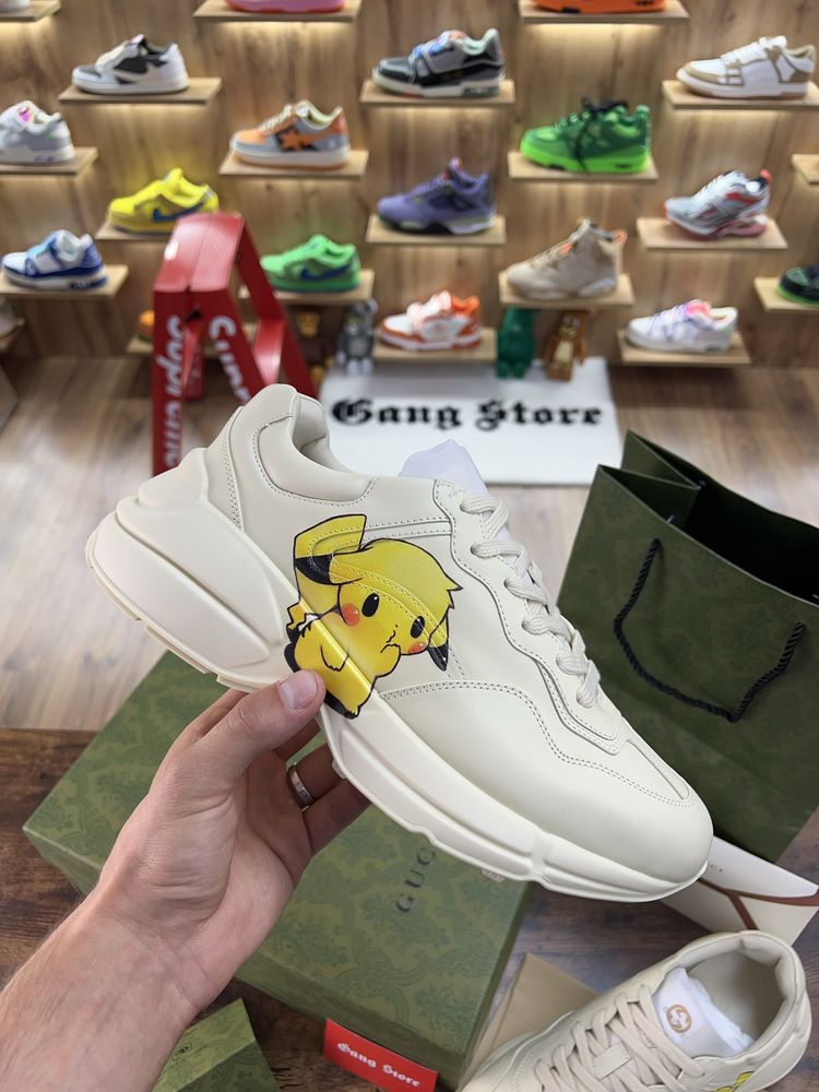 Кросівки Gucci Rhyton “Pikachu” Beige Logo