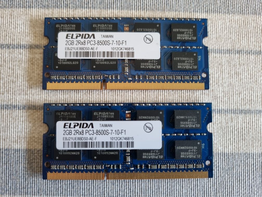 Memória RAM 4GB (2x2GB) DDR3 PC3-8500S para Portatil