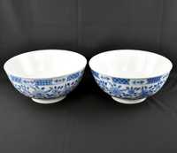 Par de grandes taças / saladeiras porcelana da China, Azul e Branco