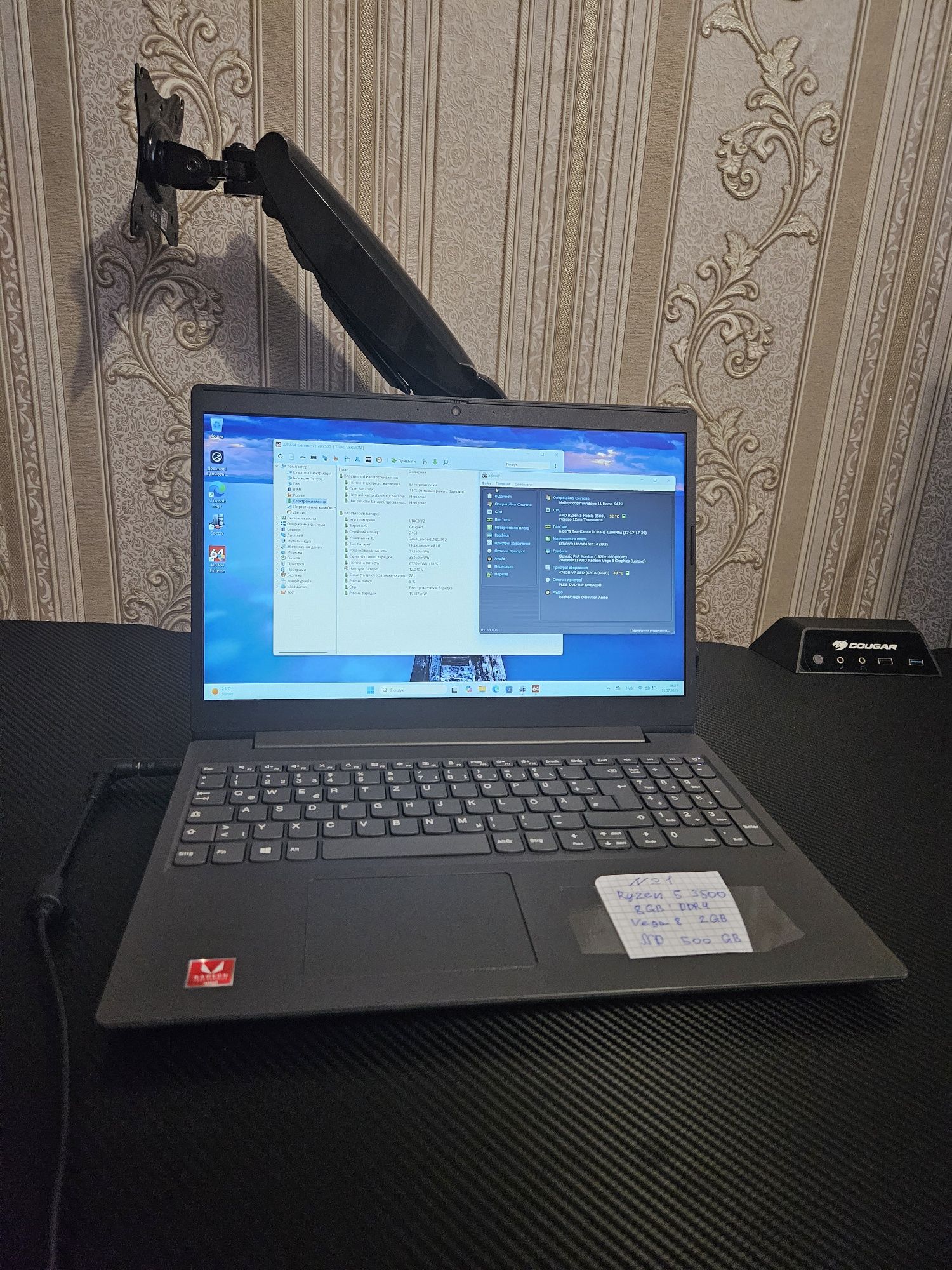 Lenovo 15.6" IPS Ryzen 5 3500U | 8gb DDR4 | Vega 8 | 500gb ssd, №1
