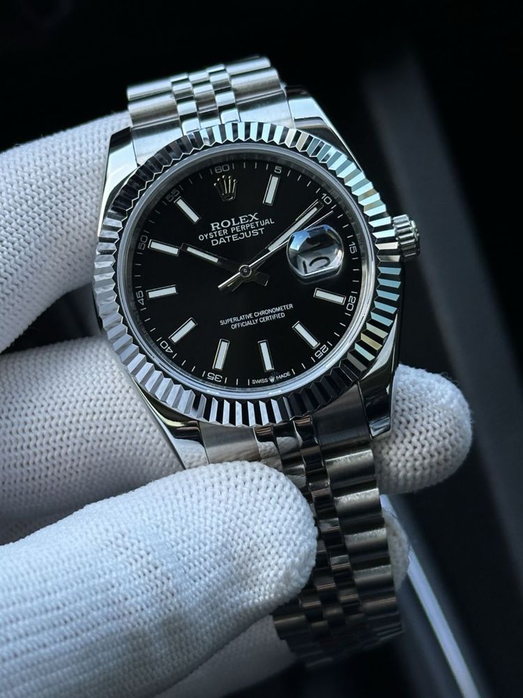 Механические часы Rolex Datejust Silver-Black с автоподзаводом.