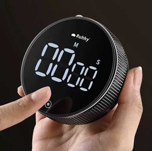 Minutnik cyfrowy LED z magnesem stoper timer kuchenny czarny