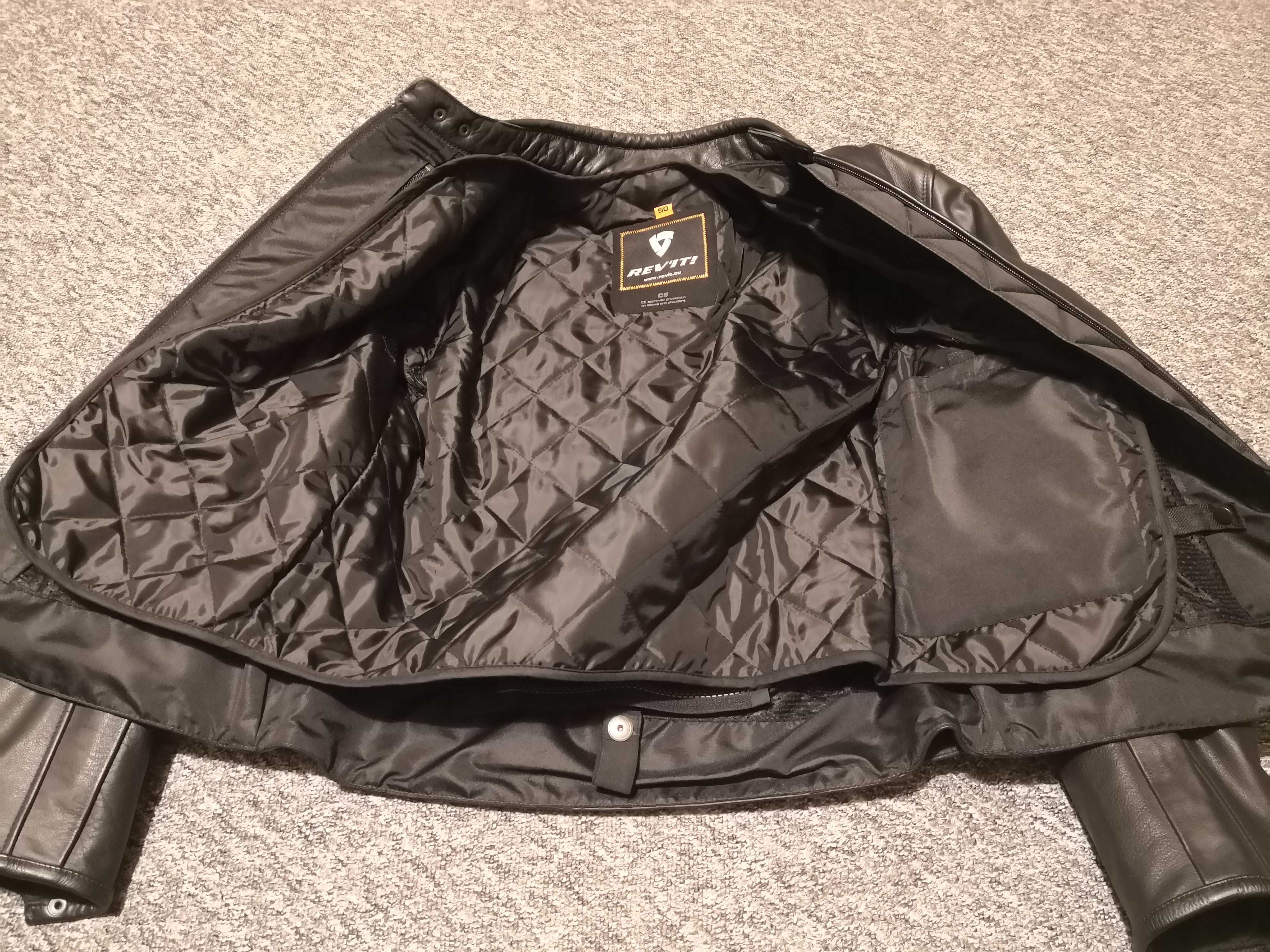 Skórzana kurtka motocyklowa REVIT (rozmiar 50) + protektory
