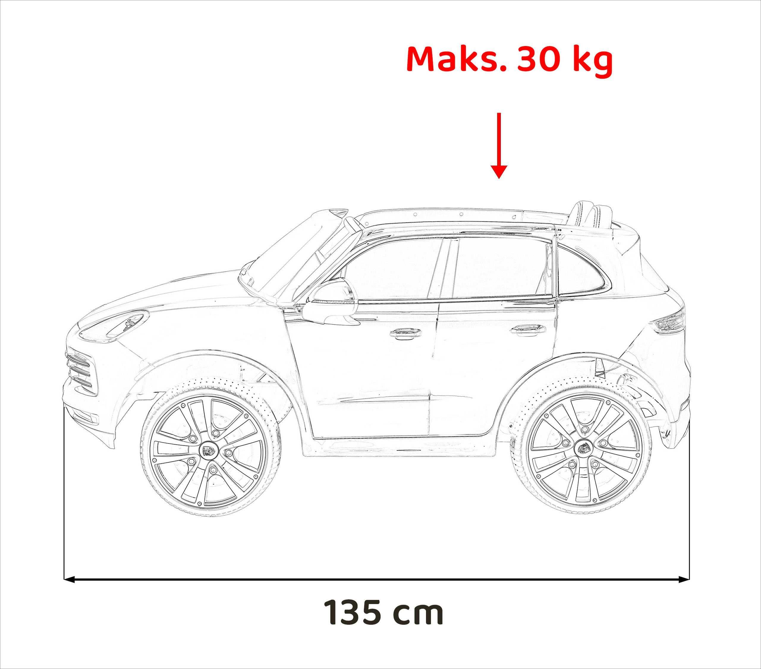 Autko Porsche Cayenne S na akumulator dla dzieci Lakier Biały