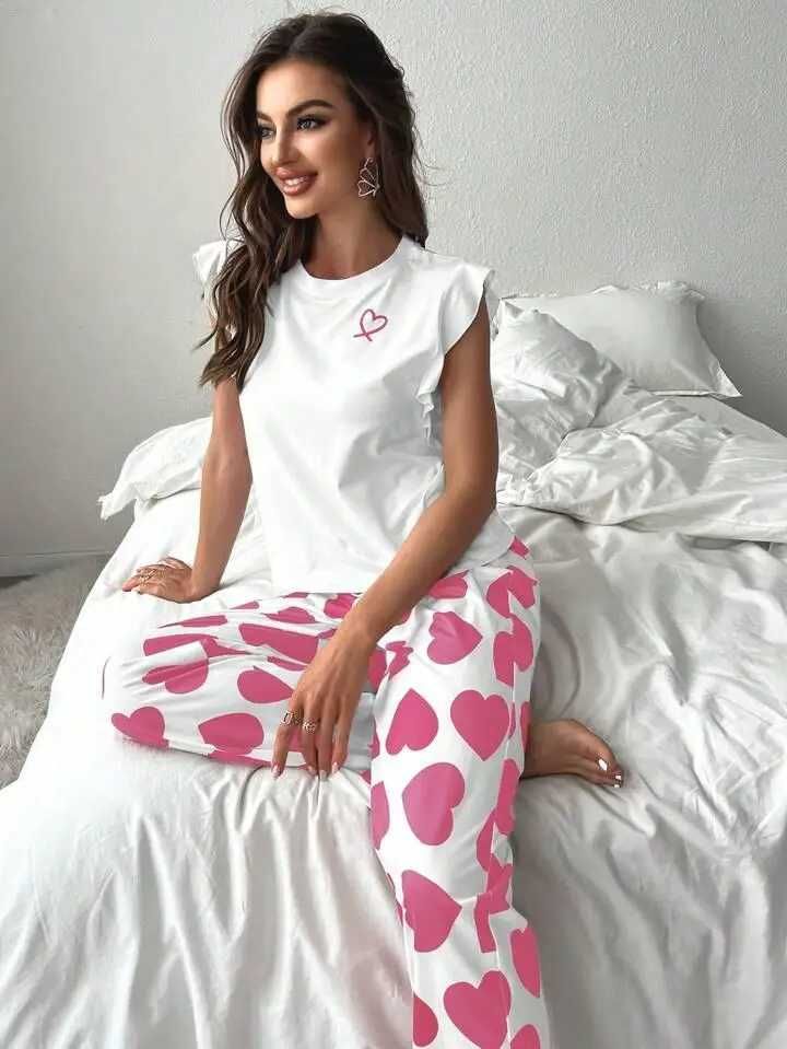 Пижама с сердечками в стиле Виктория Сикрет.Жіноча піжама сердечка