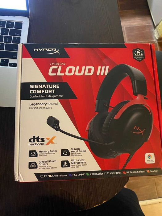 Наушники HyperX cloud 3 + оригинальный кейс