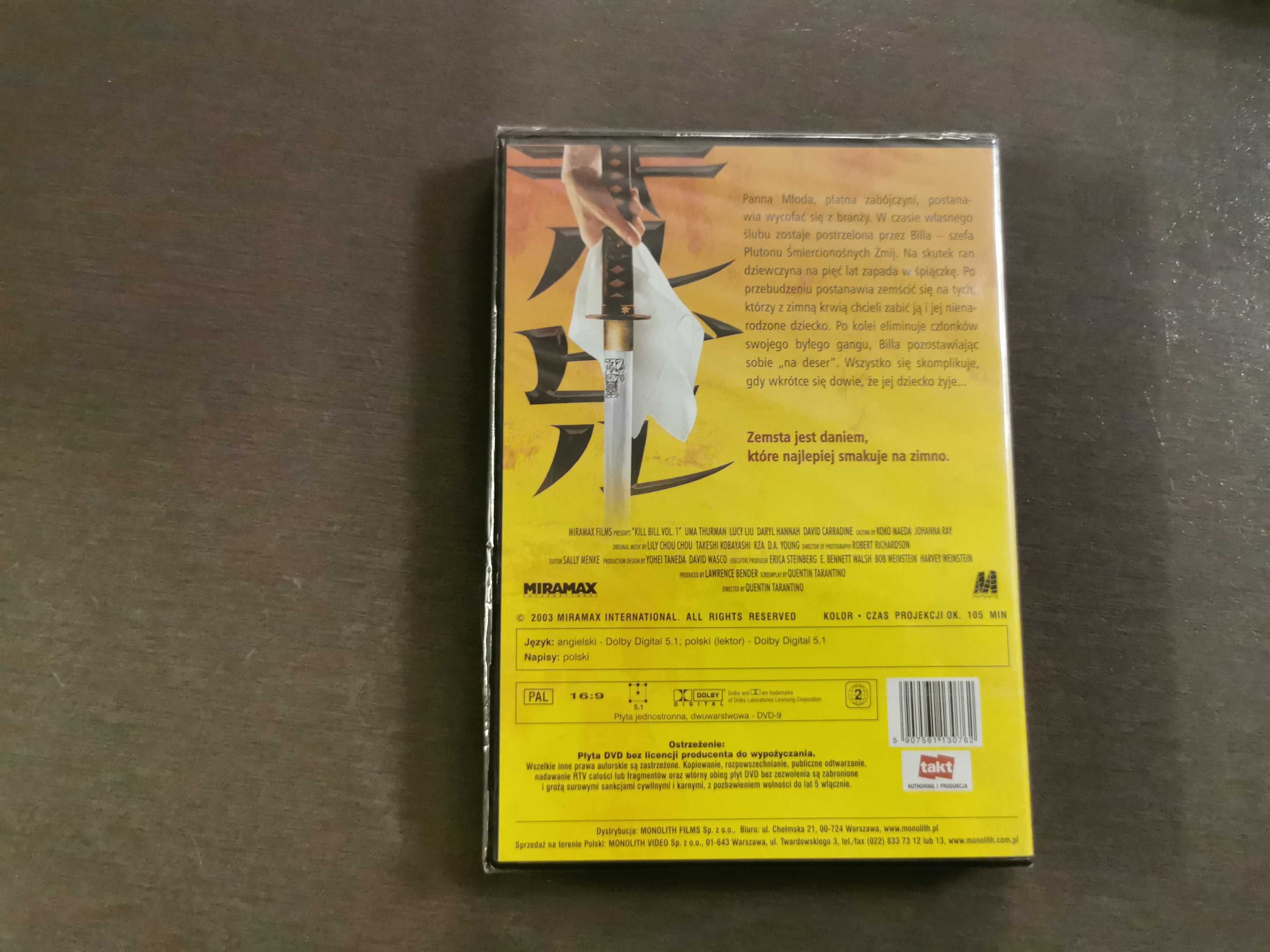 Kill Bill Volume 1 - Quentin Tarantino Uma Turman Film DVD ZAFOLIOWANE