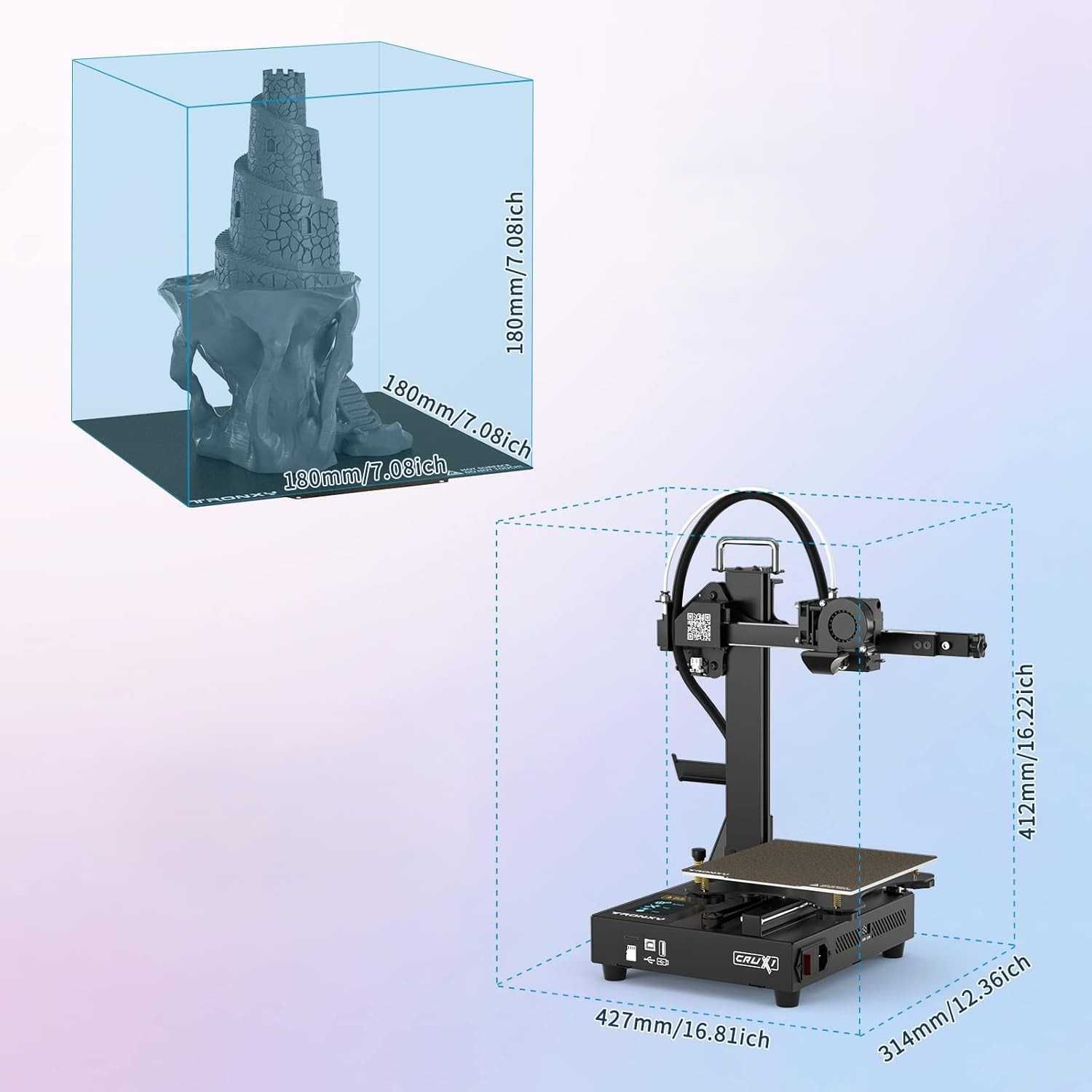 Drukarka 3D TRONXY CRUX1 180×180×180mm Direct Drive PEI