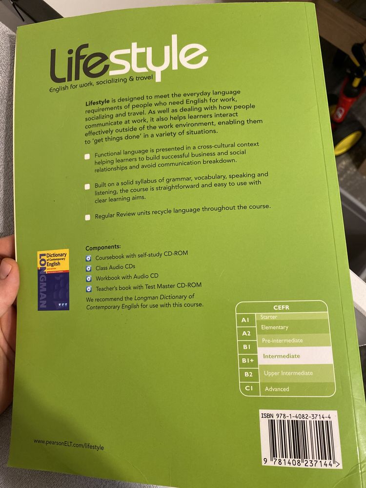 Lifestyle english intermediate coursebook B1- B1+ pearson CD