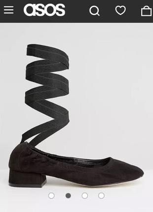Балетки балерина з стрічкою asos living memory ballet flats