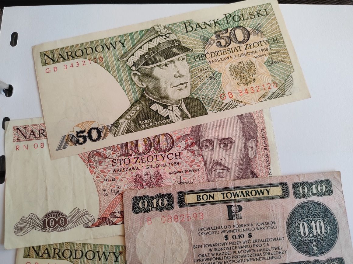 Stare banknoty PRL monety