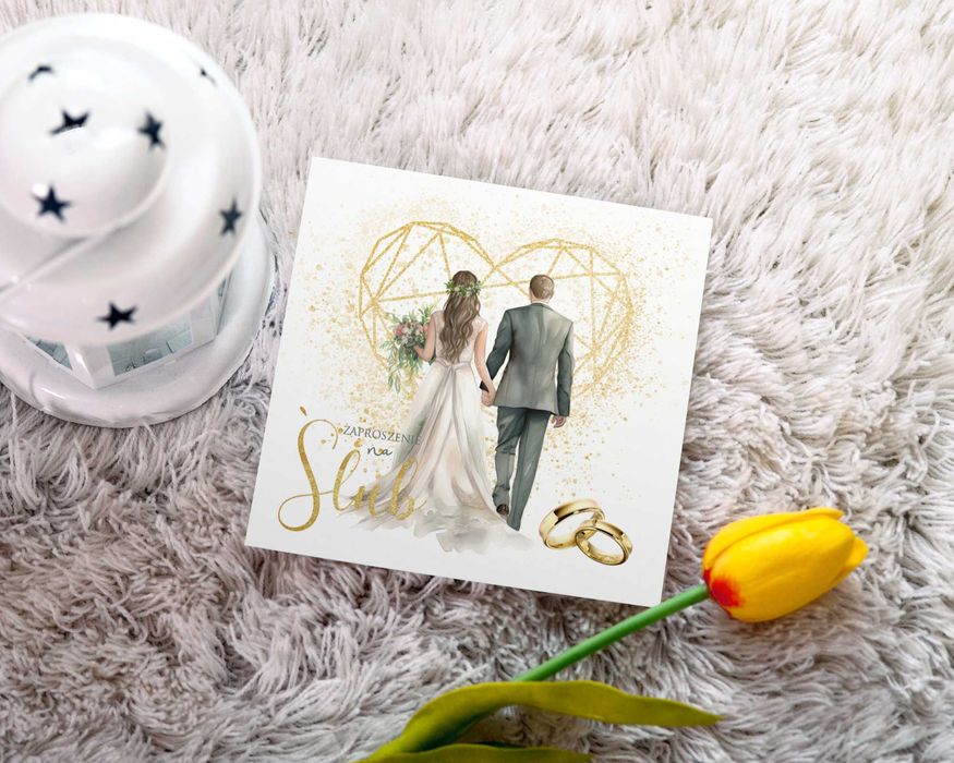 Zaproszenia Ślubne SUKNIA zaproszenie na ślub urząd kościół serce
