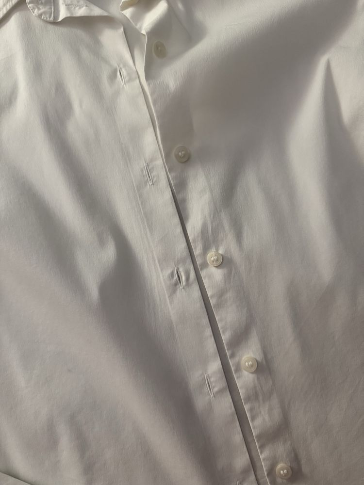 biala koszula basic h&m luzna szeroka
