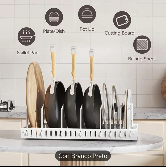 Conjunto de 2 Organizadores para Utensílios e Frigideiras – Práticos e
