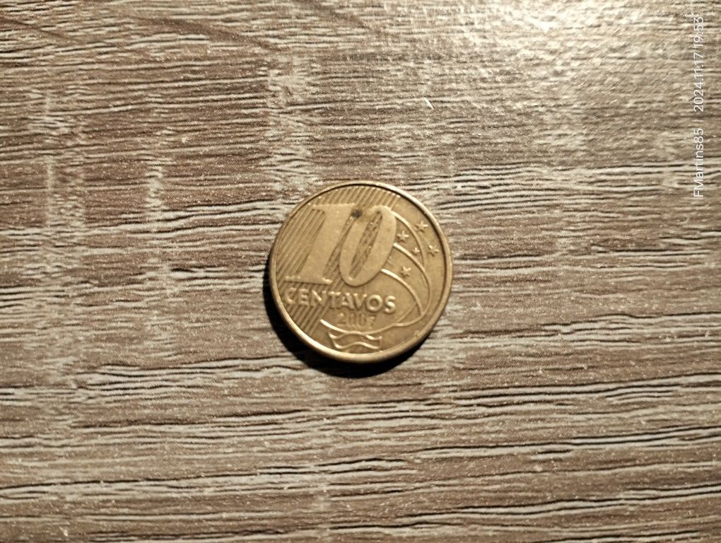 Moeda 10 centavos Moeda Brasil