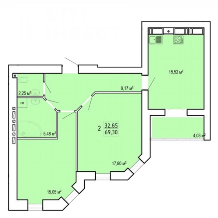 Эксклюзив! Продажа 2 к. квартиры 72м2 в ЖК Сокольники
