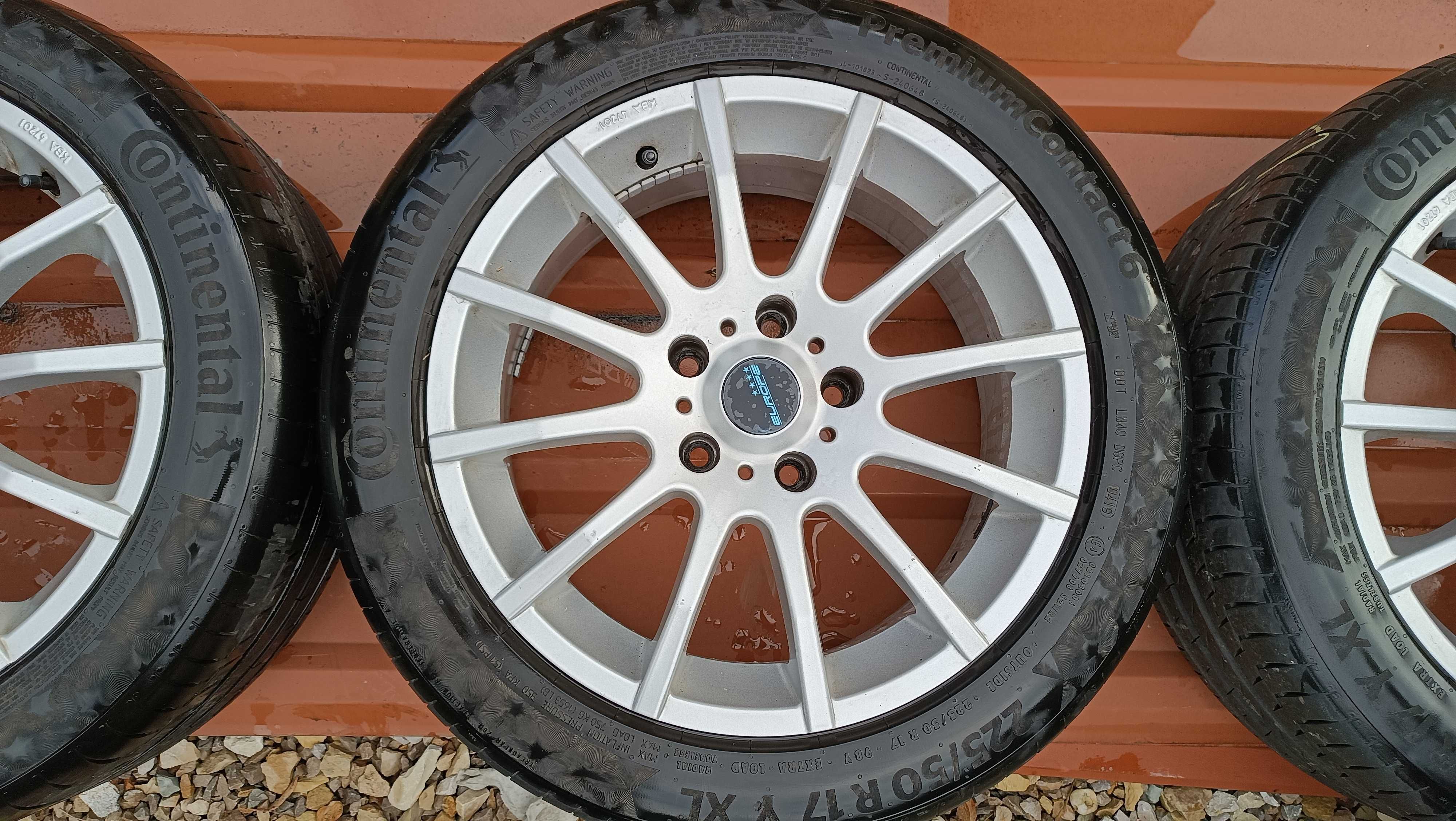 Koła letnie aluminiowe 225/50/17 -- 5x120mm  Opel, BMW rocznik 2019