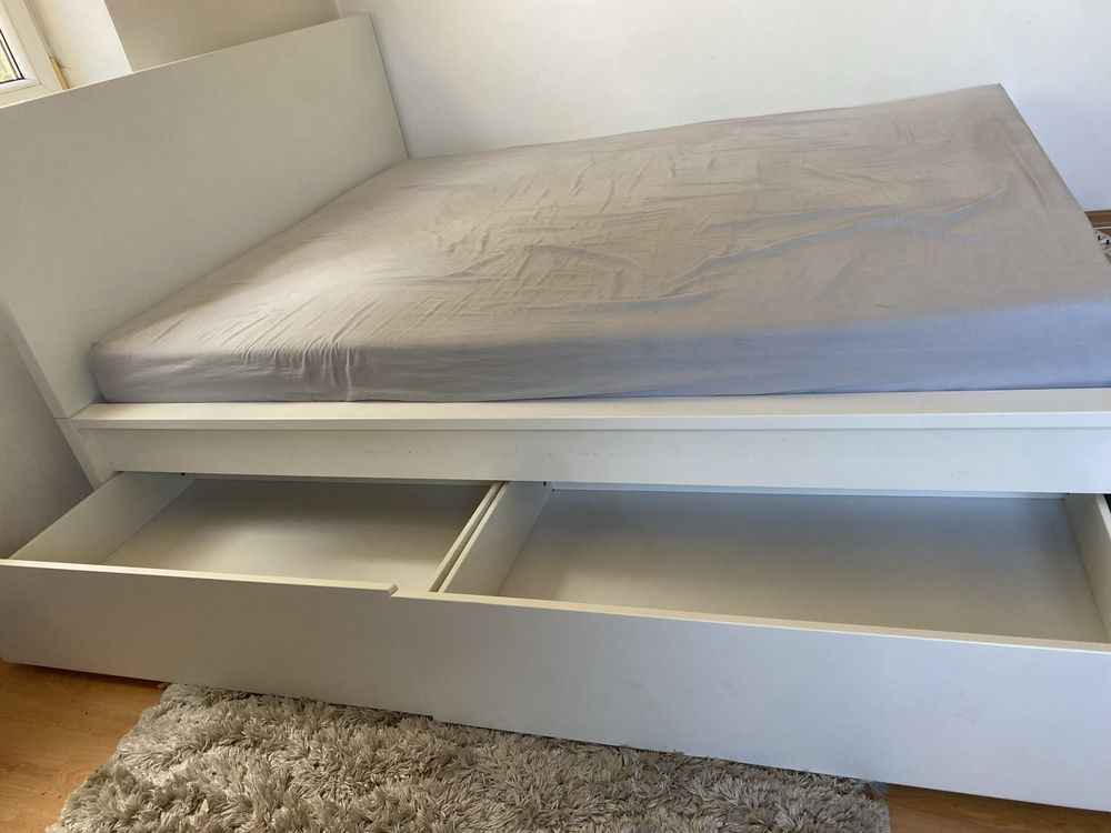 Łóżko MALM IKEA 160x200 2 pojemniki