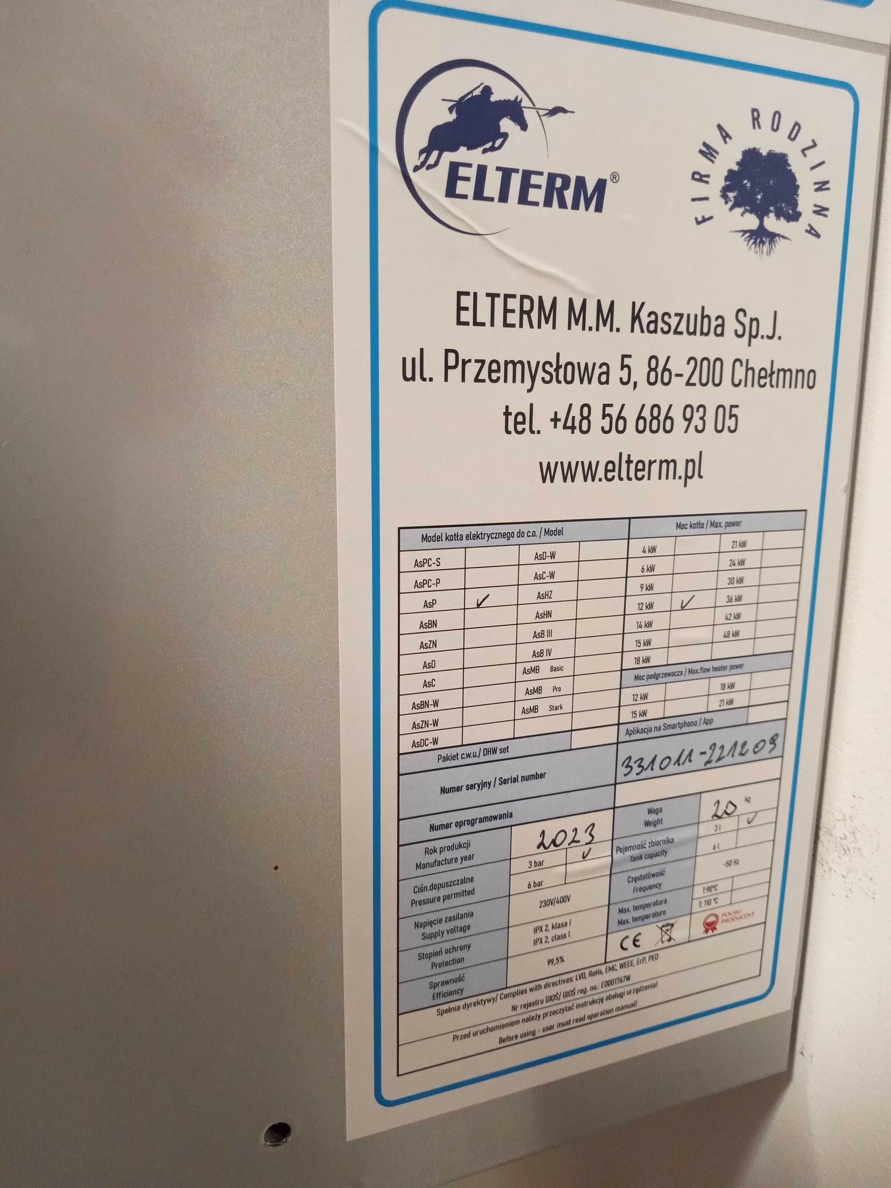 Piec elektryczny Elterm Wachmistrz 12 Kw
