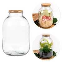 Słój - 3 l - wazon szklany na las, ozdoby w szkle z korkiem