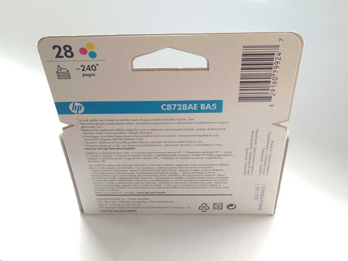 Nowy oryginalny tusz cartridge HP 28 C8728AE BA5