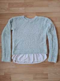 Sweter misiowy puchaty H&M miętowy