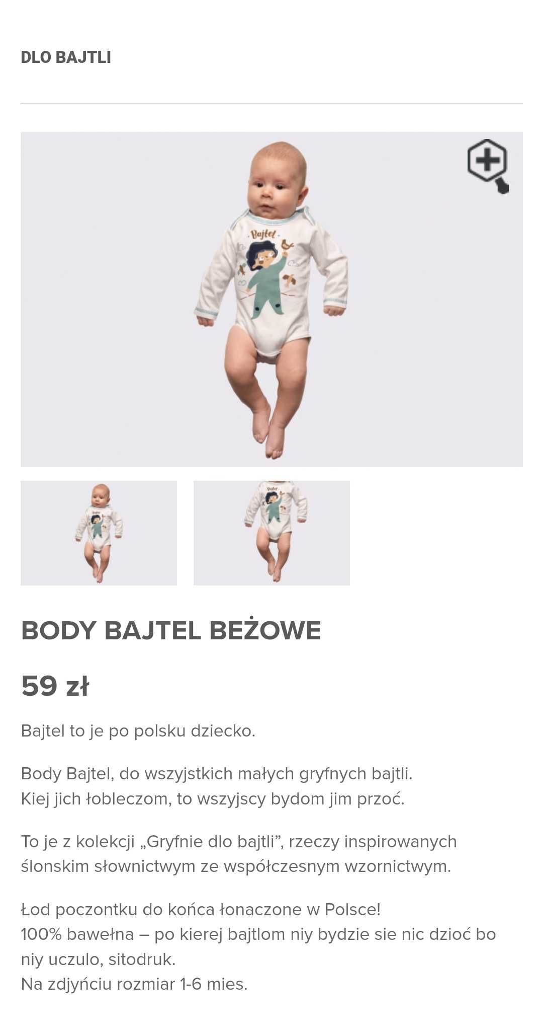 Jak Nowe polskie Body z długim rękawem "bajtel" Gryfnie 68