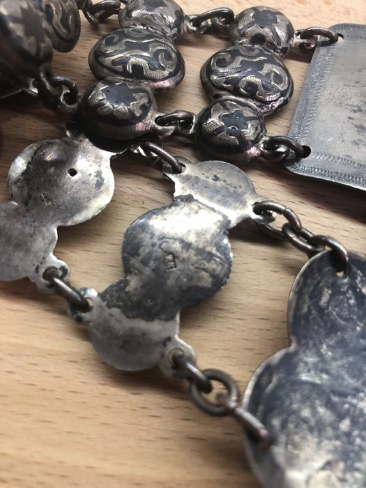 Антикварный пояс Кавказ Кубачи, серебро