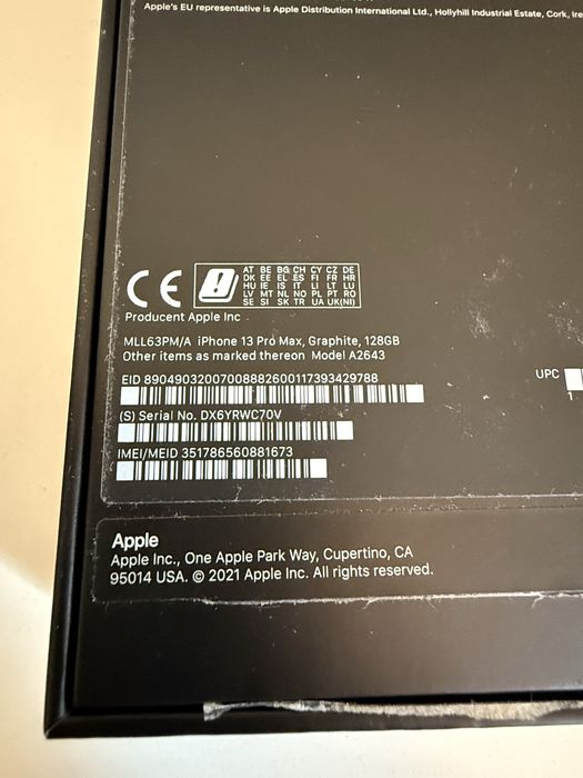 iPhone 13 Pro Max 128gb Grafit Idealny Oryg Bateria 94%