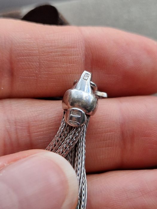 Nowa bransoletka Srebrna Apart szeroka solidna lancuch kulki kuleczki