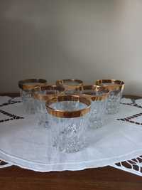 Szklanki do whisky kryształ pozłacane wzór grecki 6 sztuk
