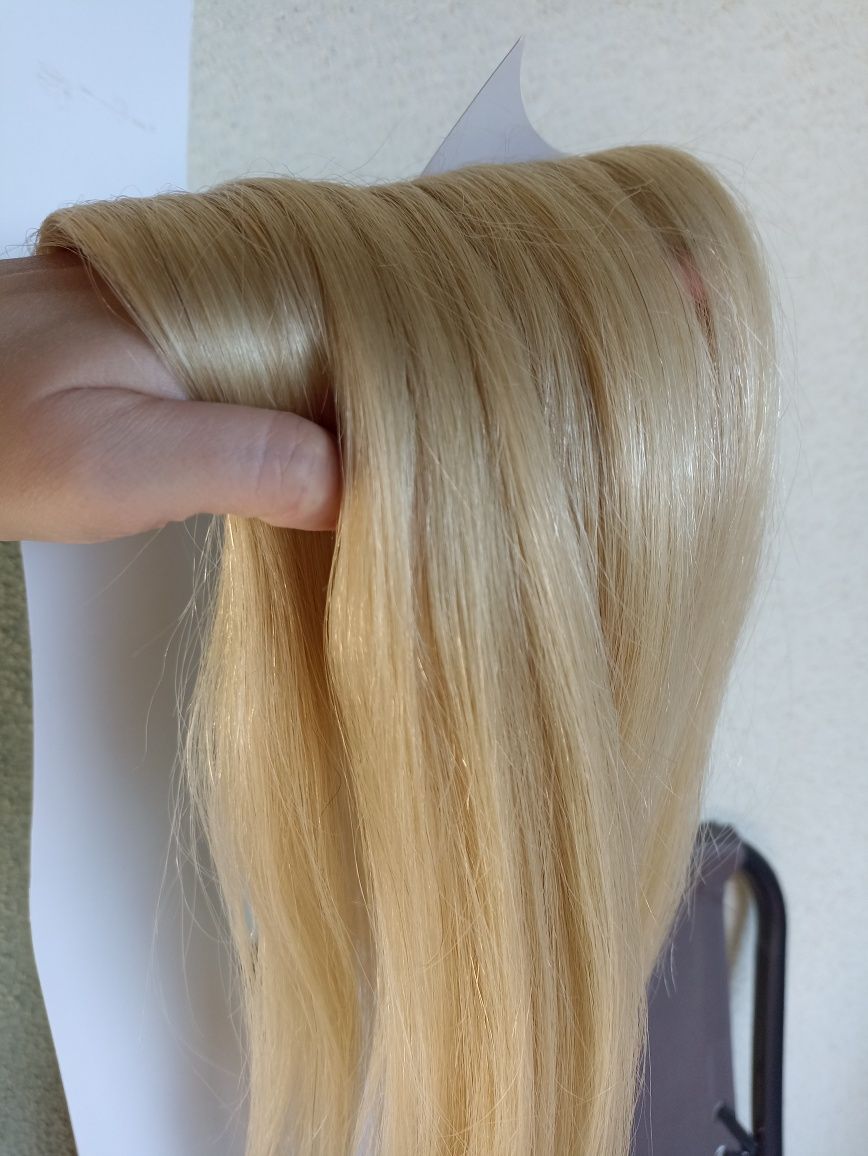 Włosy naturalne tape on słowiańskie jasny blond 50cm 100gram