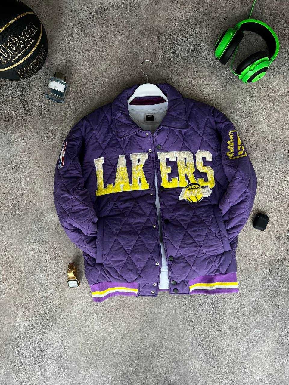 Бомбер LA Lakers стьоганий утеплений холлофайбером весняний i57/65-1