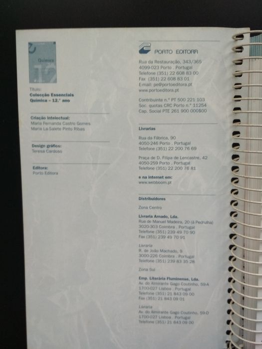 Química 12° ano Porto editora (Colecção Essenciais)