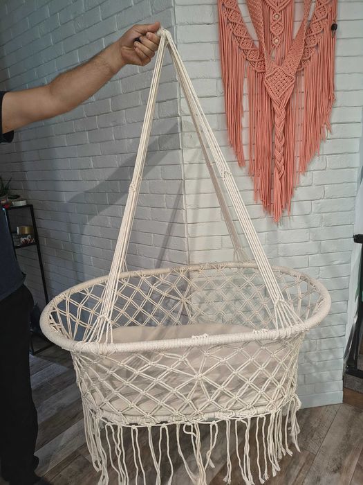 Kosz Mojżesza makrama kołyska wisząca Boho