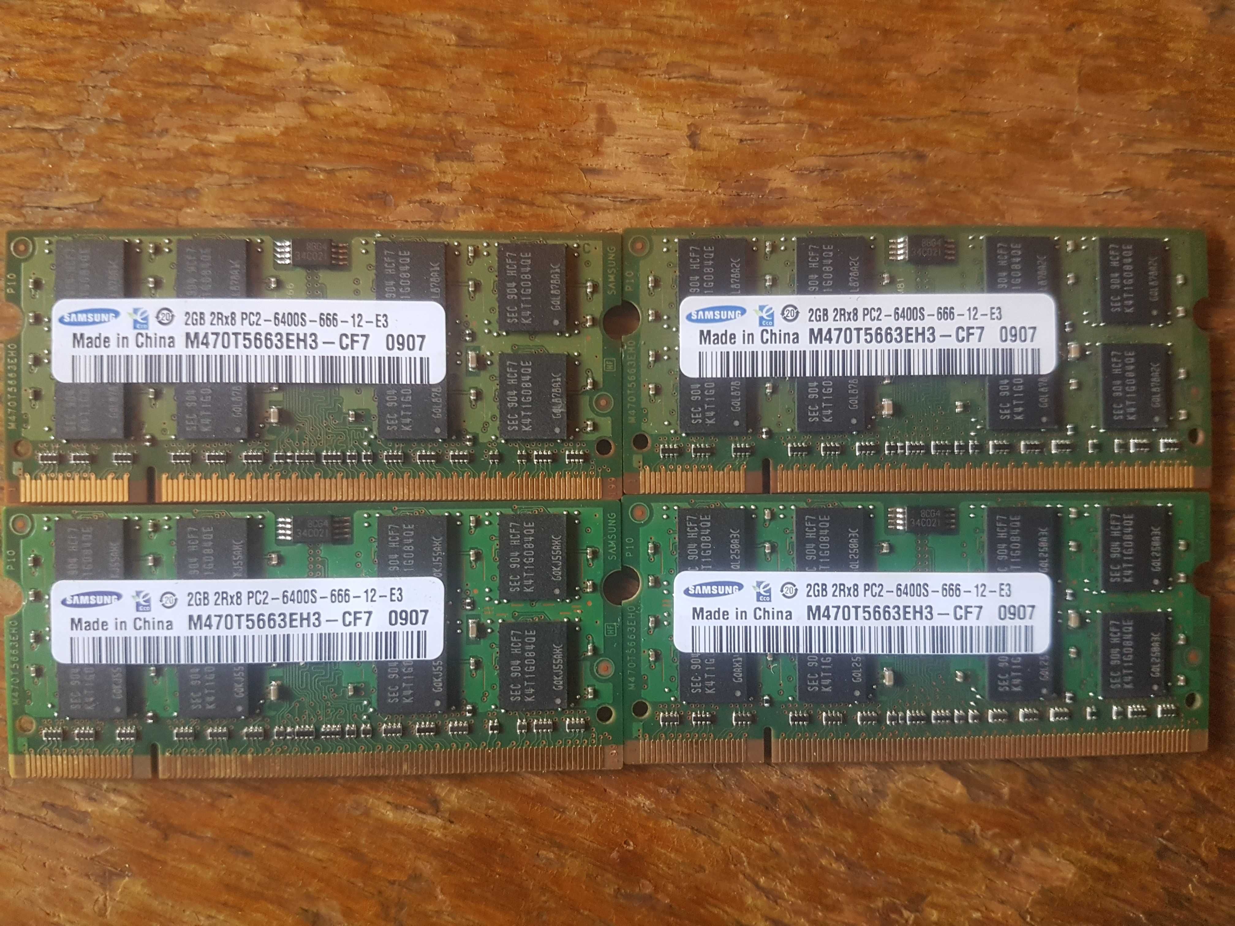 Memórias ram Ddr2 Samsung para portatil (4X2GB) PC2-6400S