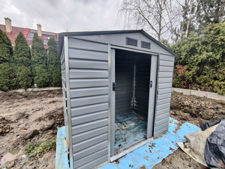 Domek narzędziowy ogrodowy blaszak blaszany na budowę i ogród 213x131