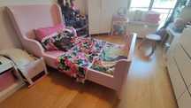 Cama infantil rosa extensível