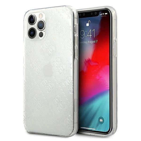 Etui Guess 4G 3D Pattern Collection na iPhone 12 Pro Max - przezroczys