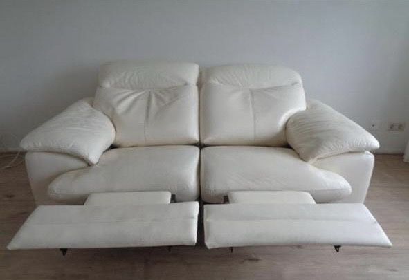 Шкіряний диван, реклайнер електро диван, білий диван, бежевий диван