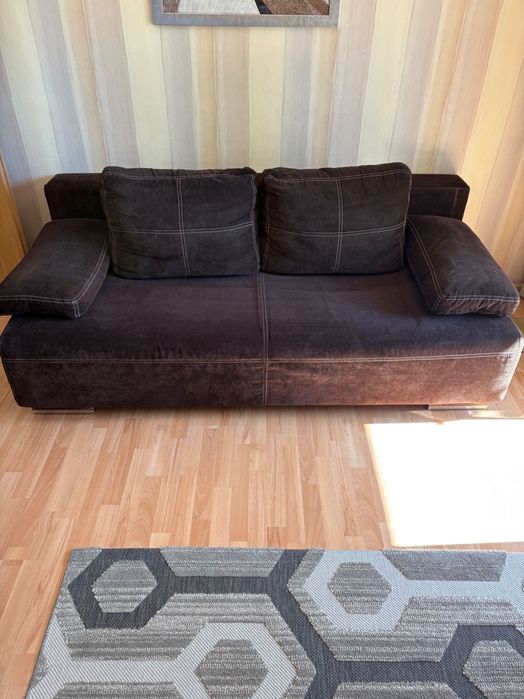 Sofa rozkładana brązowa 200x80