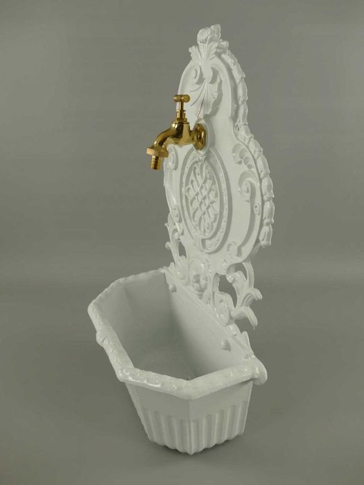 Wylewka Aluminium - Kran Odpływ - Biała 58 cm Ogród