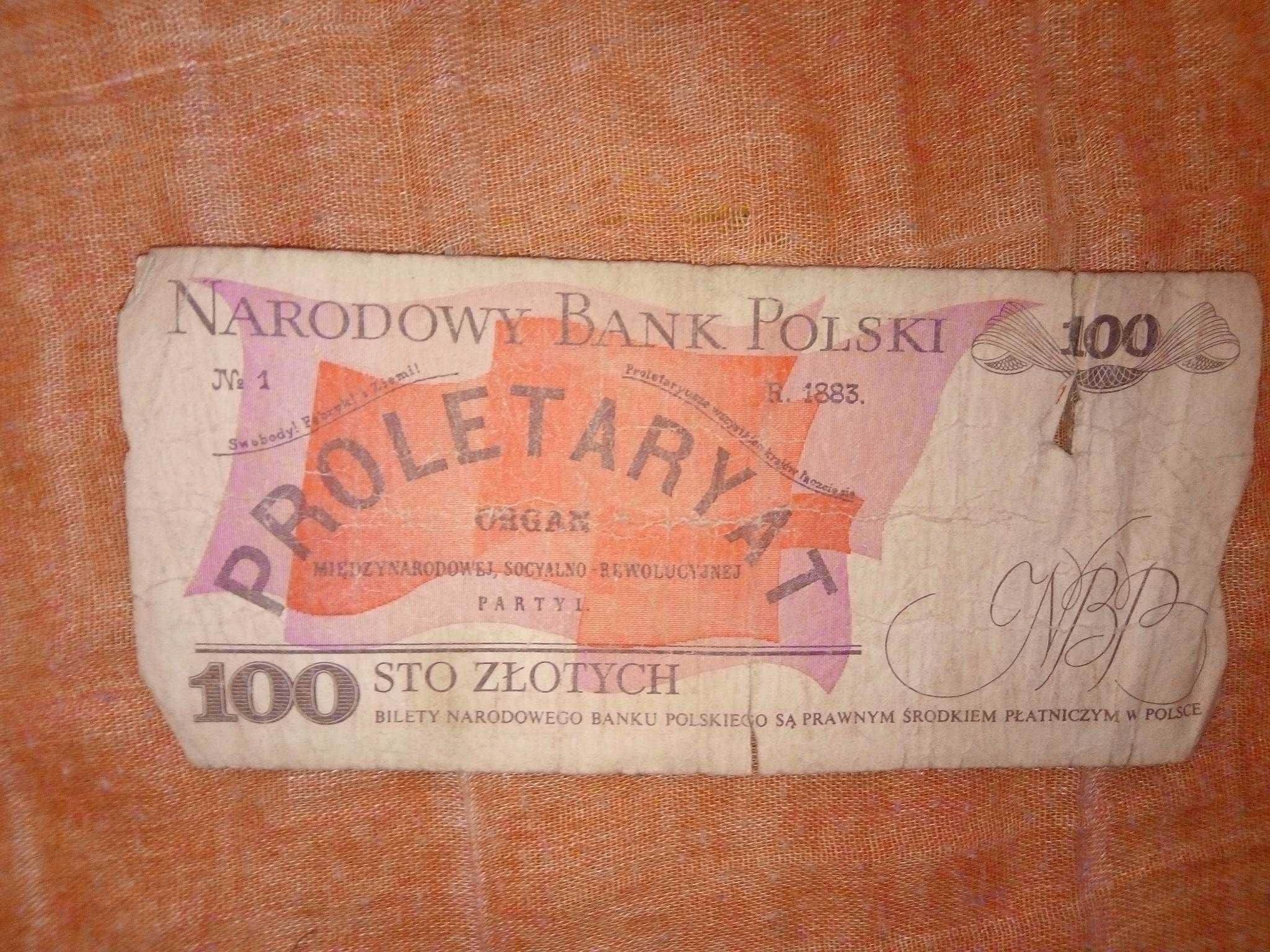 Banknot NBP 100 złotych polskich sto Ludwig Waryński PRL 1988