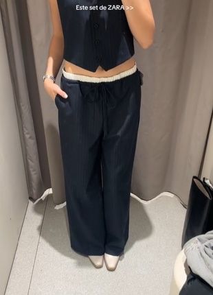 Брюки zara з подвійним поясом