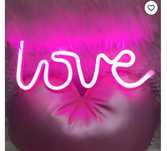 Lampka led różowa  Love