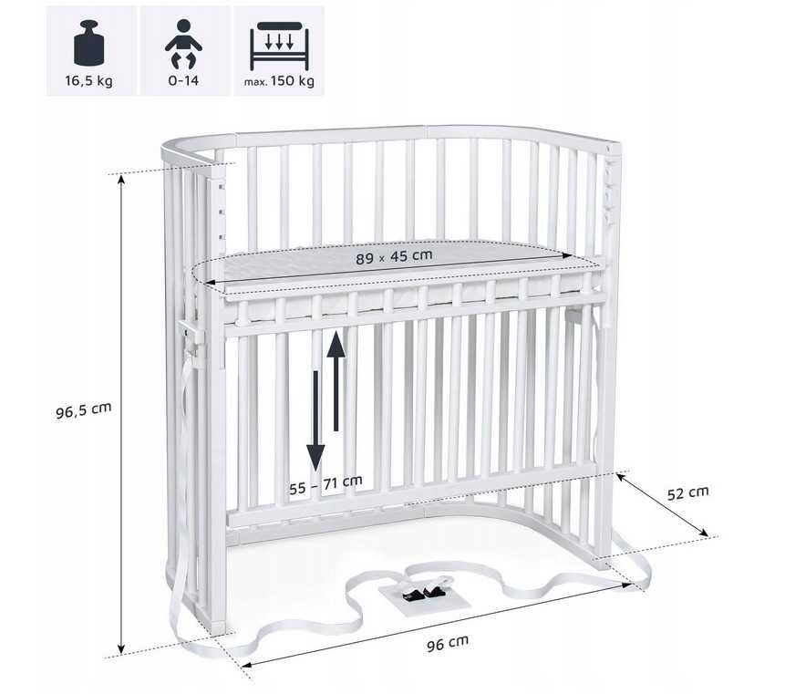 Łóżeczko boczne dostawne  Babybay Boxspring   F-171