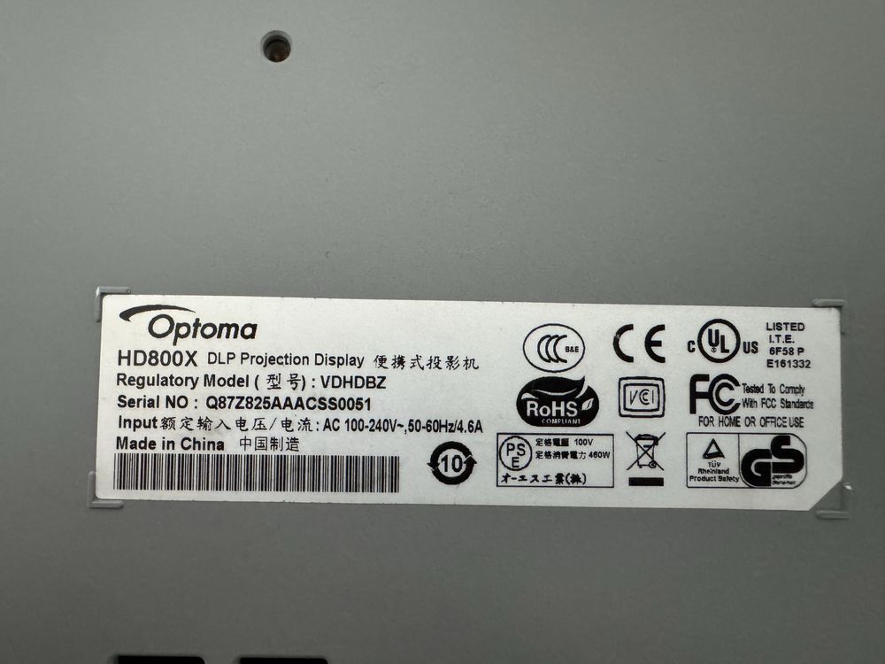 Проектор Optoma HD800X full hd 1080p
