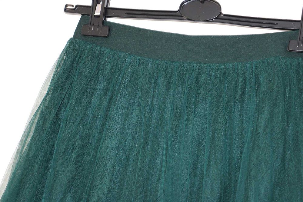 l5 Reserved tiulowa spódnica w gumkę butelkowa zieleń 40 L