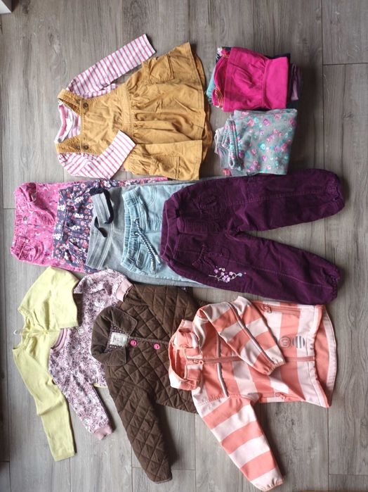 Zestaw ubranek dla dziewczynki 92-98 kurtki,spodnie,bluzki