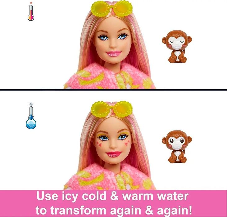 Barbie Cutie Reveal барбі в костюмі мавпа зебра мавпочка
